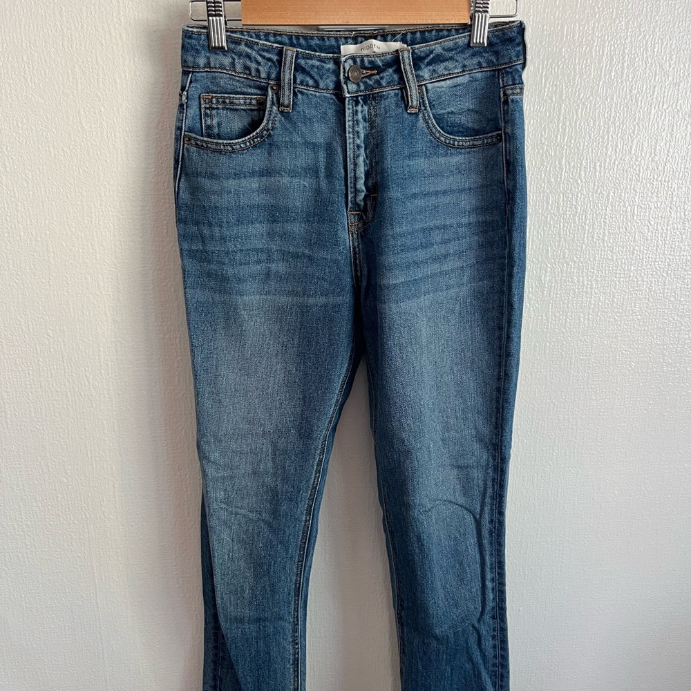 Blue Cropped Ankle Jeans with Stretch